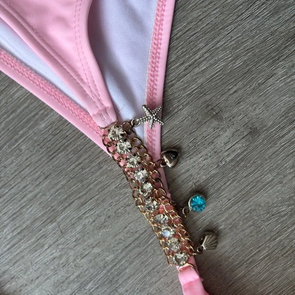 SHEIN Light Pink Bikini with Gold Accents - Picture 2 of 5